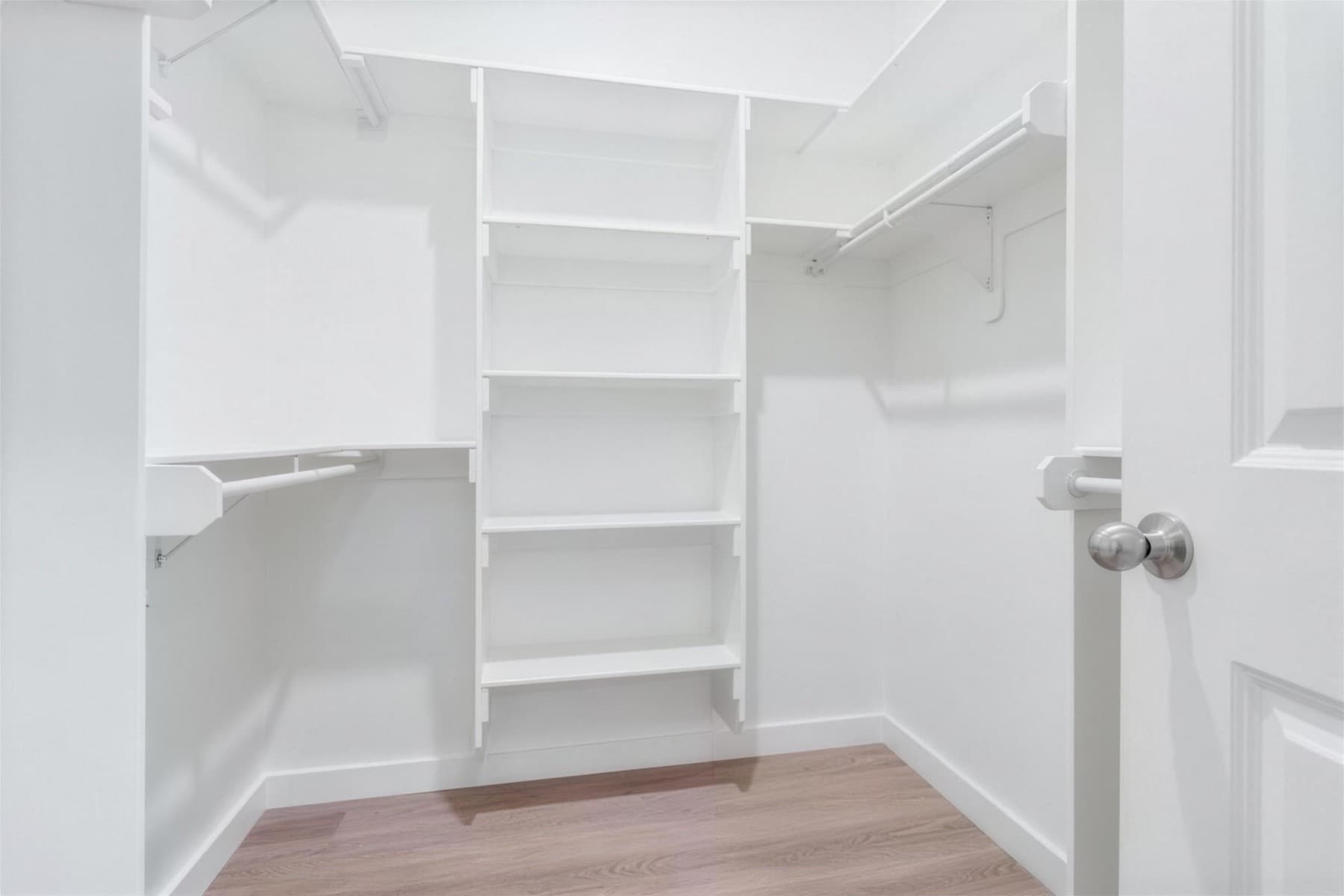 Walk-in closet with built-in shelving